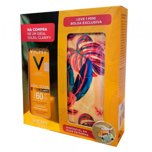 Kit Protetor Solar Vichy FPS60 Clarify Color Adapt 40g + Bolsa