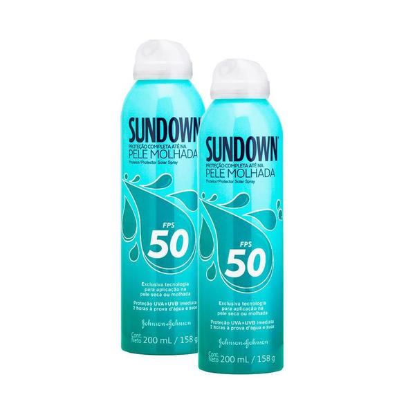 Kit 2 Protetores Solar Sundown Pele Molhada Spray FPS 50 Spray 200ml