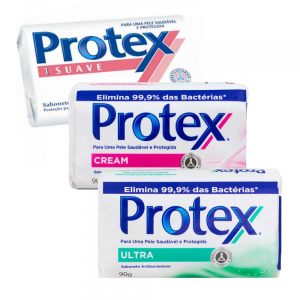 Kit Protex Sabonete Suave + Ultra + Cream 90g 3 Unidades
