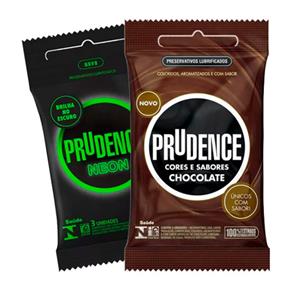 Kit Prudence Preservativos Sabor Café + Preservativo Neon
