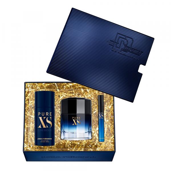 Kit Pure XS Eau de Toilette Paco Rabanne - Perfume Masculino 100ml + Desodorante + Travel Size