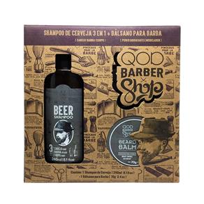 Kit QOD Barber Shop Beer Shampoo 3 em 1 240 Ml + Bálsamo para Barba 70g