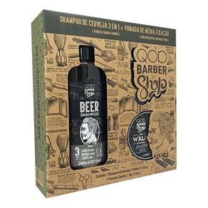 Kit QOD Barber Shop Beer Shampoo 3 em 1 240ml + Cera Walk 70g