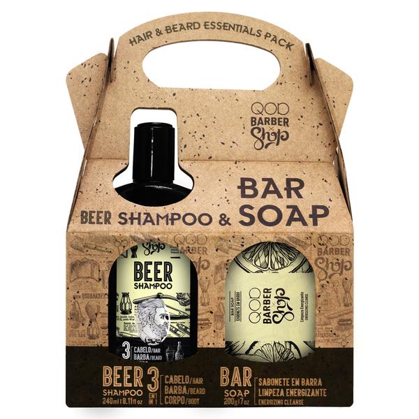 Kit QOD Barber Shop Beer Shampoo 3 em 1 + Sabonete 200g - Qod Cosmetics