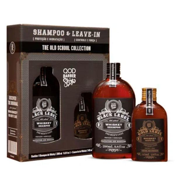 Kit QOD Barber Shop Old School Whiskey Shampoo 290ml + Leave-In 145ml