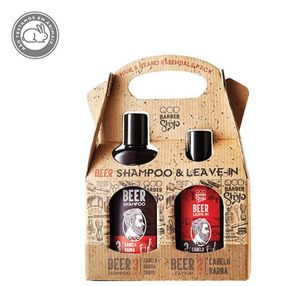 Kit QOD Barber Shop Shampoo de Cerveja 3 em 1 + Leave-In