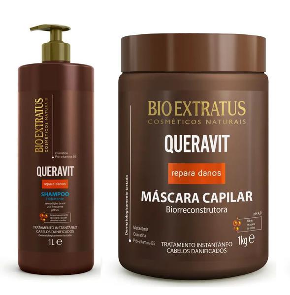 Kit Queravit Shampoo 1l Máscara 1kg Bio Extratus