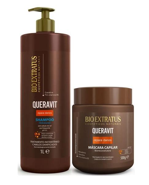 Kit Queravit Shampoo Hidratante 1 Litro + Máscara 500g - Bio Extratus