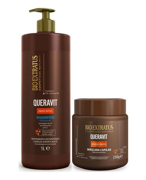 Kit Queravit Shampoo Hidratante 1 Litro + Máscara 250g - Bio Extratus