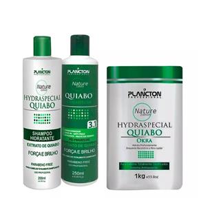Kit Quiabo Plancton Shampoo, Condicionador e Máscara 1kg