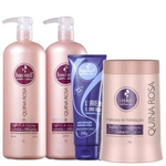 Kit Quina Rosa (Sh 1l + Cond 1l + Masc 1kg + Leave-in 240g) - Haskell