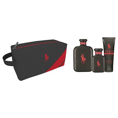 Kit Ralph Lauren Polo Red Extreme Perfume Masculino 125ml + Perfume 40ml + Gel de Banho + Nécessaire