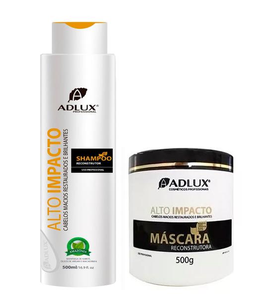 Kit Reconstrutor Capilar Alto Impacto Shampoo+ Mascara Manutenção Adlux