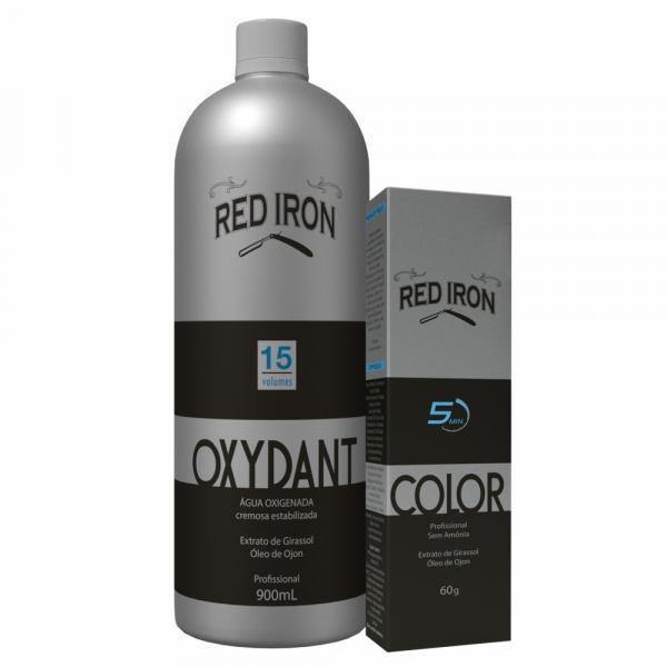 Kit Red Iron Coloração Masculina 5 - Natural Médio + Oxydant 900ml