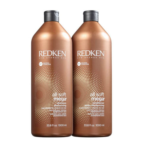 Kit Redken All Soft Mega Shampoo 1l + Condicionador 1l