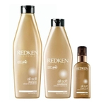Kit Redken All Soft Shampoo 300ml Condicionador 250ml E Serum Argan 90ml
