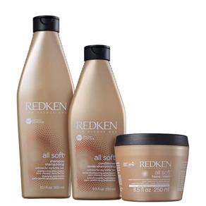 Kit Redken All Soft Shampoo 300ml + Condicionador 250ml + Heavy Cream 250g