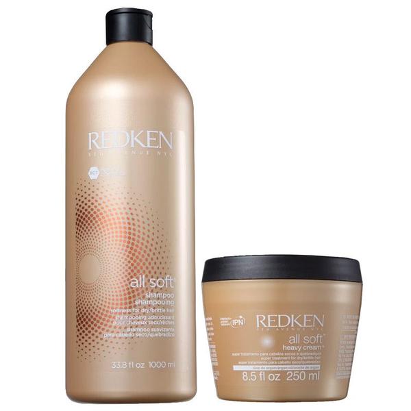 Kit Redken All Soft Shampoo 1000ml e Máscara All Soft 250ml