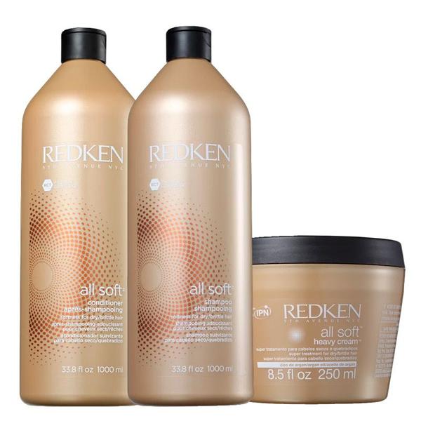 Kit Redken All Soft SHampoo1L Cond. 1L e Másc.250gr