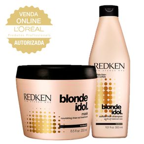Kit Redken Blonde Idol Restauração Desamareladora (Shampoo e Máscara) Conjunto