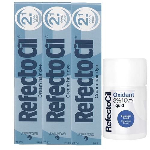 Kit Refectocil 3 Tinta + 1 Oxidante N° 2.1 Azul Profundo