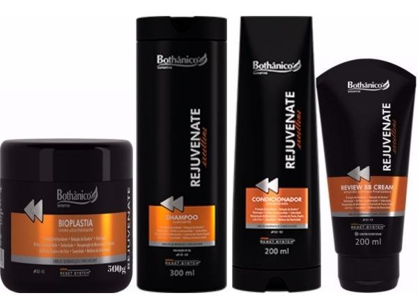 Kit Rejuvenate Excellens Bothanico Hair com Shampoo Condicionador BbCream e Bioplastia 500g