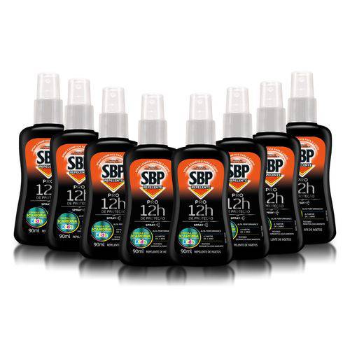 Kit Repelente SBP Pro 12h Kids Spray com Icaridina 90ml com 8 Unidades
