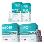Kit reposit 60caps + 2x reposit nails 7,5ml kress para tratamento das unhas e dos cabelos
