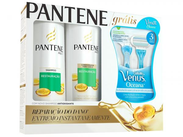 Kit Restauração Pantene - Shampoo 400 Ml + Condicionador 400 Ml + Gillette