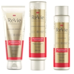 Kit Revie regeneração profunda: shampoo, condicionador e máscara minuto.