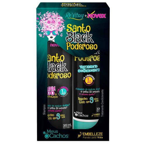 Kit Revitay Novex Santo Black Poderoso Shampoo + Condicionador 300ml