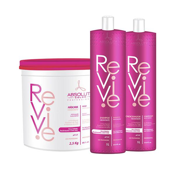 Kit Revive Profissional Shampoo 1L + Cond 1L + Máscara 2,5kg Absoluty Color - Absoluty Colors
