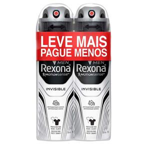 Kit Rexona Desodorante Aerosol Invisible Masculino 2 Unidades