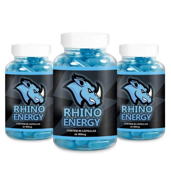 Kit 3 Rhino Energy Viagra Natural 500mg - 90 Cápsulas