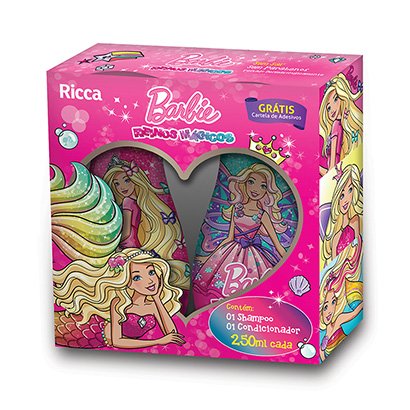 Kit Ricca Barbie Reinos Mágicos Shampoo 250ml + Condicionador 250ml