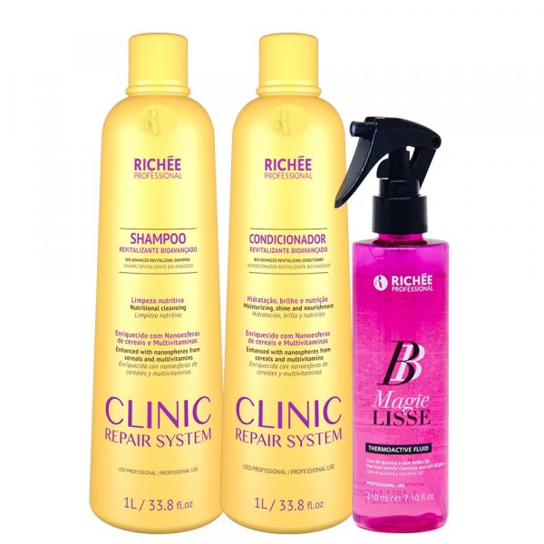 Kit Richée Clinic Repair Shampoo + Condicionador e Bb Magie
