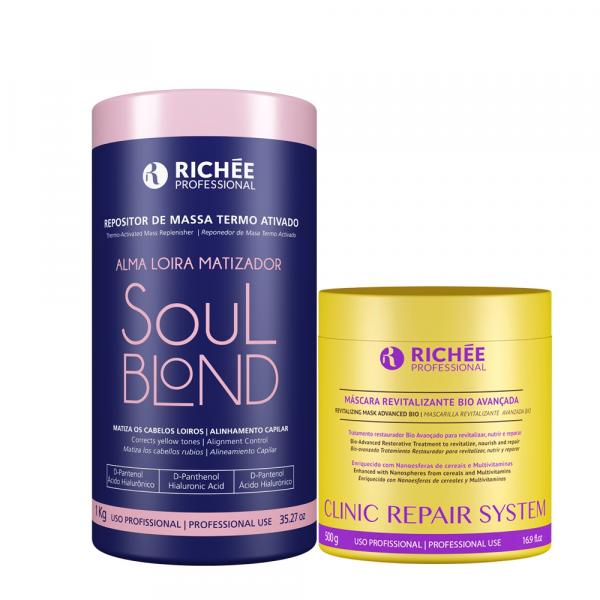 Kit Richée Máscara Clinic Repair + Soul Blond Termo Ativado - Richée Professional
