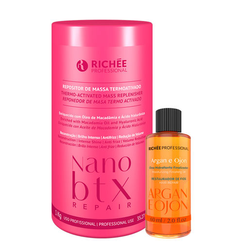 Kit Richée Nanobtx Repair Mascara + Óleo Argan e Ojon 60ml