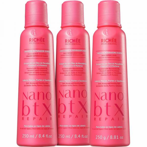 Kit Richée Professional Nano Botox Repair Tratamento Diário Shampoo + Condicionador + Máscara