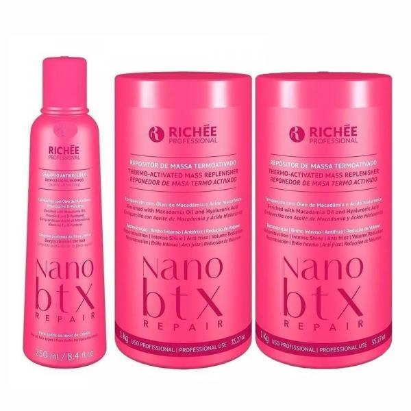 Kit Richée Professional Tratamento Nano Botox Repair Repositor de Massa + Shampoo Antirresíduo