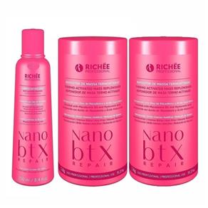 Kit Richée Professional Tratamento Nano BTX Repair Repositor de Massa + Shampoo Antirresíduo