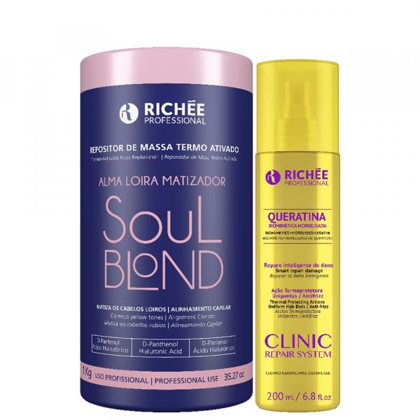 Kit Richée Soul Blond Repositor de Massa+ Queratina Clinic - Richée Professional