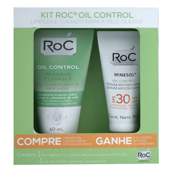 Kit Roc - Oil Control Antioxidante Sérum FPS30 + Oil Control Intensive Cleanser