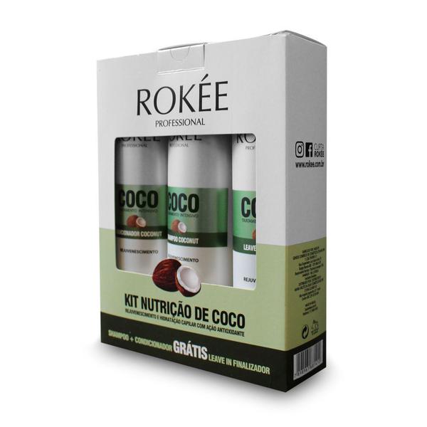 Kit Rokée Nutrição Coco Shampoo e Condicionador + Leave-in