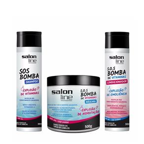 Kit S.O.S Bomba Shampoo + Condicionador + Máscara Salon Line