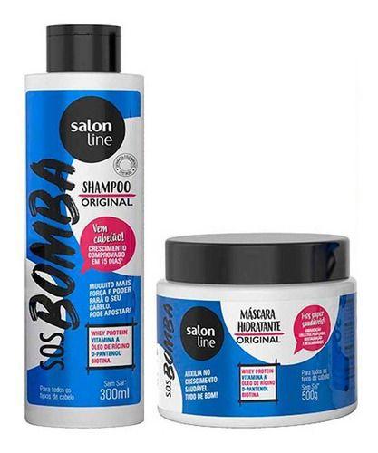 Kit S.o.s Bomba Vitaminas Shampoo 300ml Máscara Salon Line