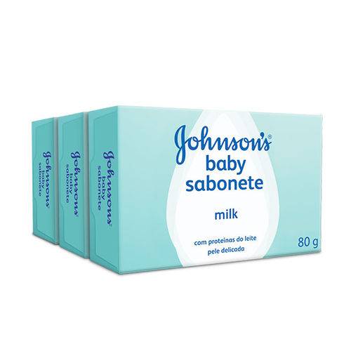Kit Sabonete Johnson`s Baby Milk 80g Leve 3 Pague 2