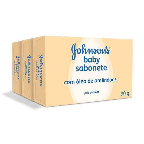 Kit Sabonete Johnson's Baby Óleo de Amêndoas 80g Leve 3 Pague 2