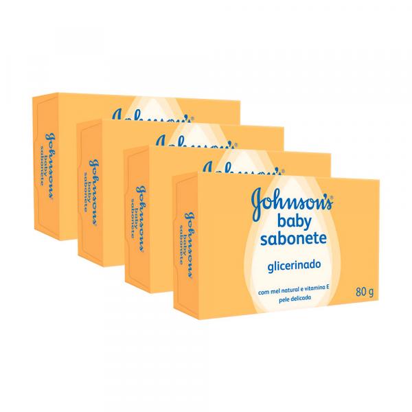 Kit Sabonete Johnsons Baby Glicerinado 80g 4 Unidades - Johnsons