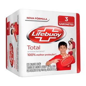 Kit Sabonete Lifebuoy Antibacteriano Total 85g 3 Unidades